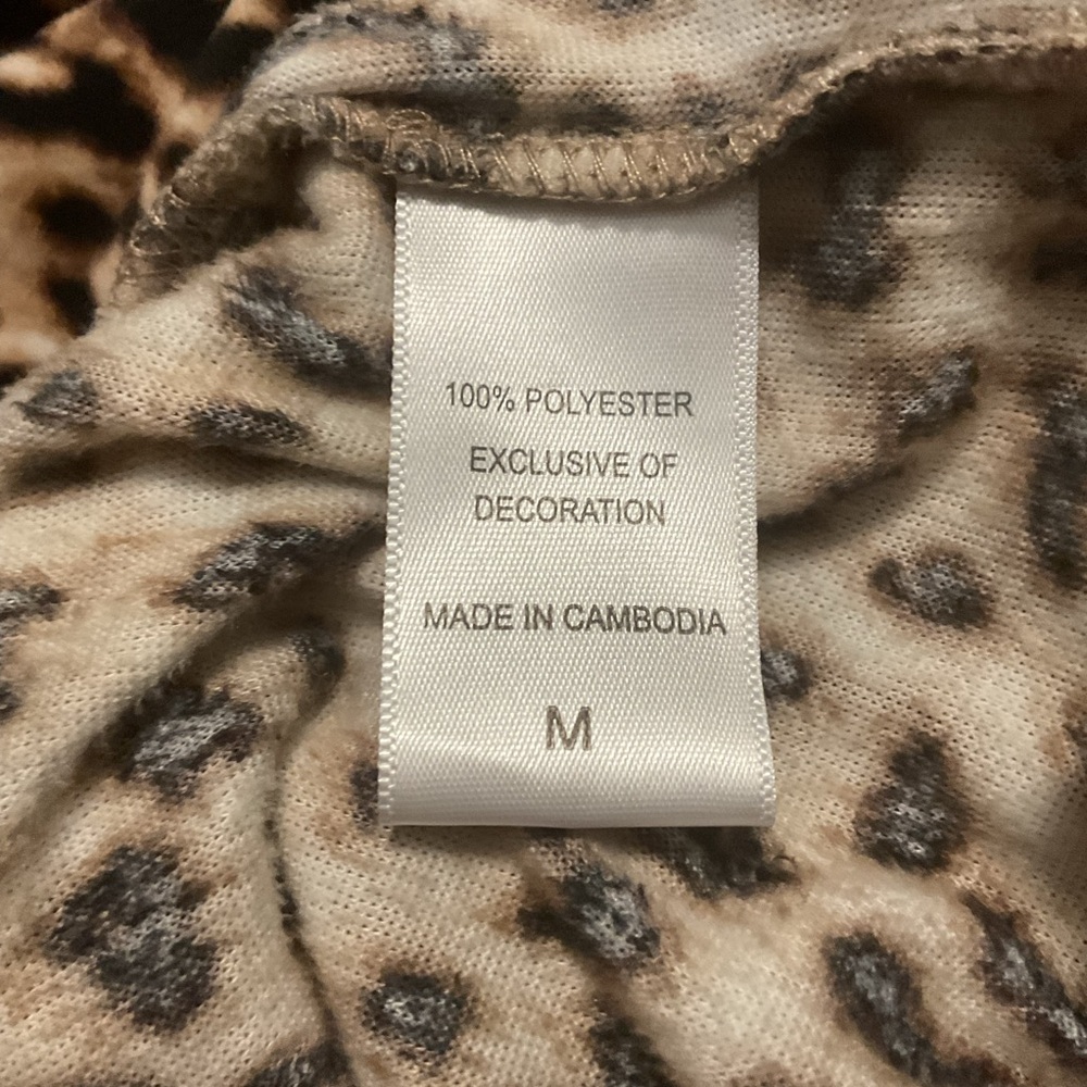 Betsey Johnson Fleece Hoodie Lounge Dress Leopard‎ Print - Picture 8 of 9